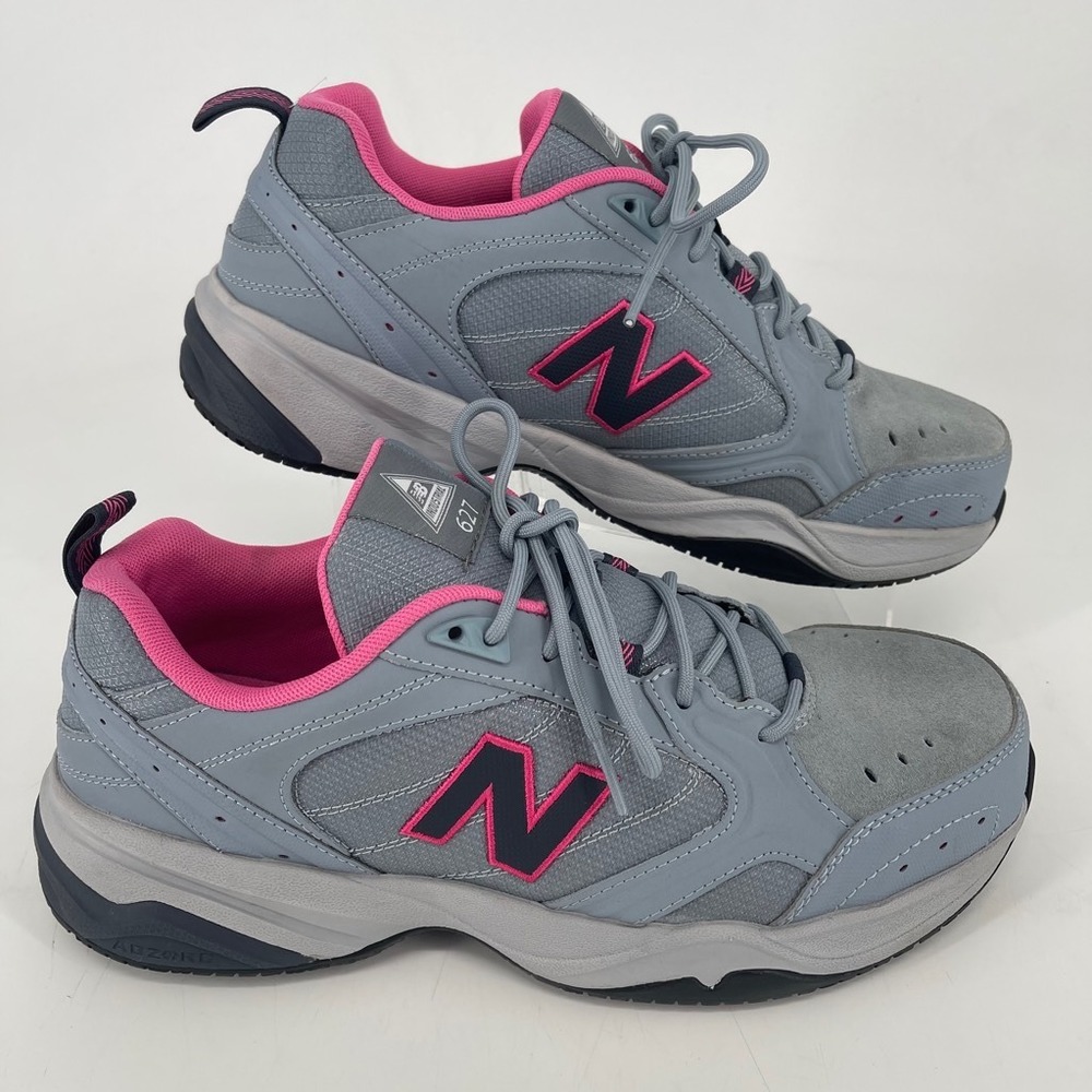New Balance 627 Work Shoes WOMENS Gray Pink Lace Up Comp Toe SIZE 10